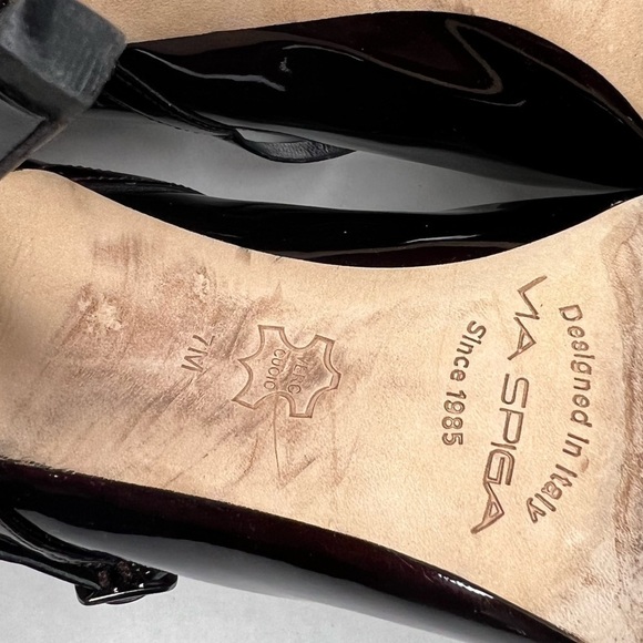 Via Spiga Pointed Toe Adjustable Strap Heels in Burgundy - Picture 6 of 8